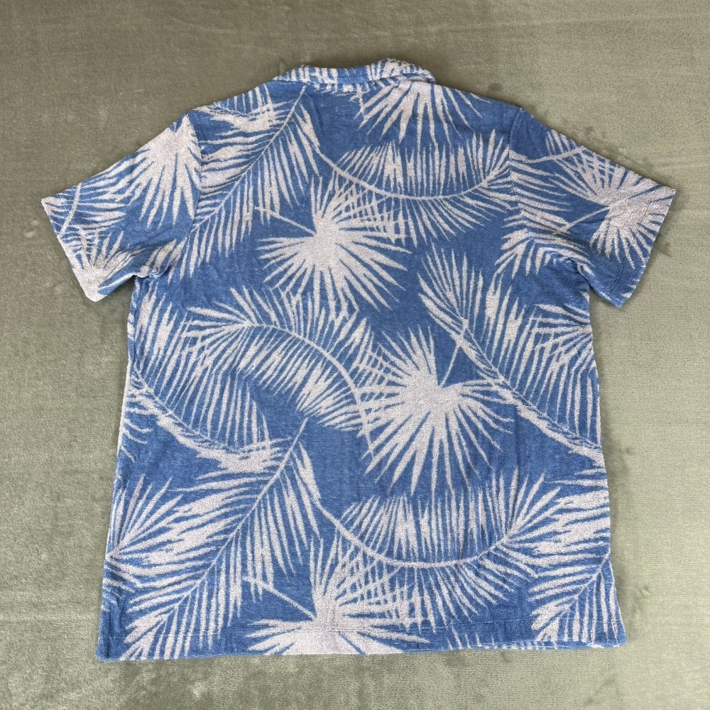 Marine Layer Terry Out Jacquard Resort Shirt Mens M/L Marge Blue Floral $98 NWT - Picture 5 of 6